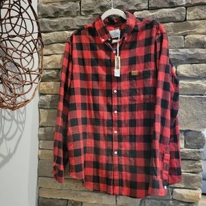 NWT Simply Southern Men's Large Buffalo Plaid Button Down Shirt